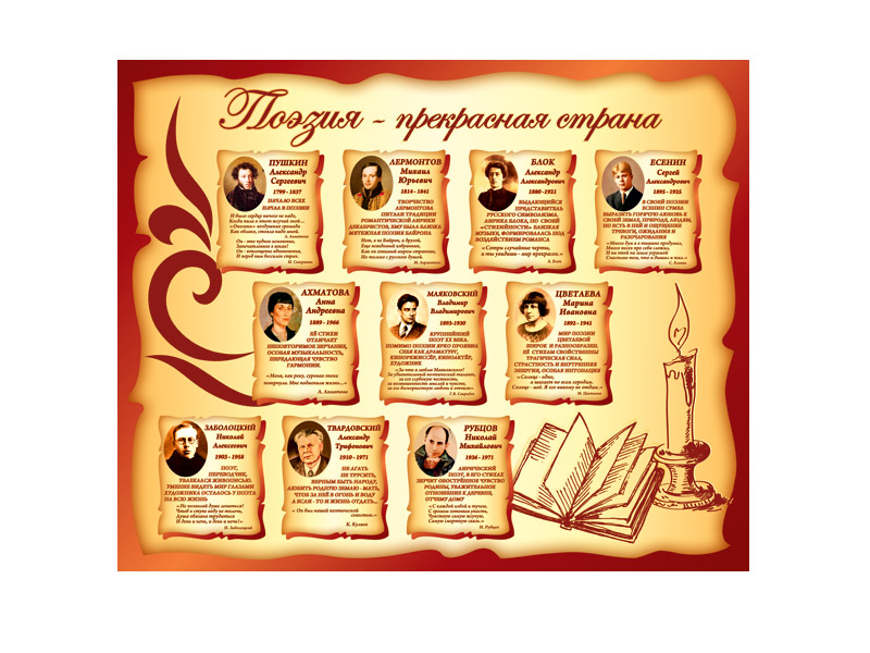 Стенды по русскому языку и литературе